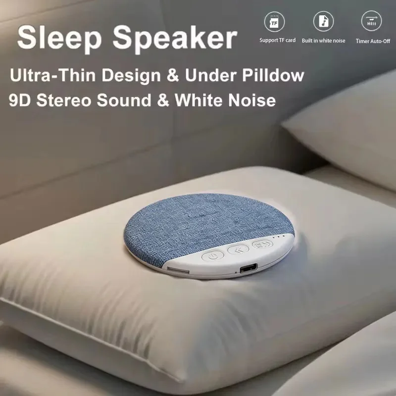 Under Pillow Pillow Speaker, Sleep Music Player with White Noise, 9D Stereo Sound, Timer Auto-Off