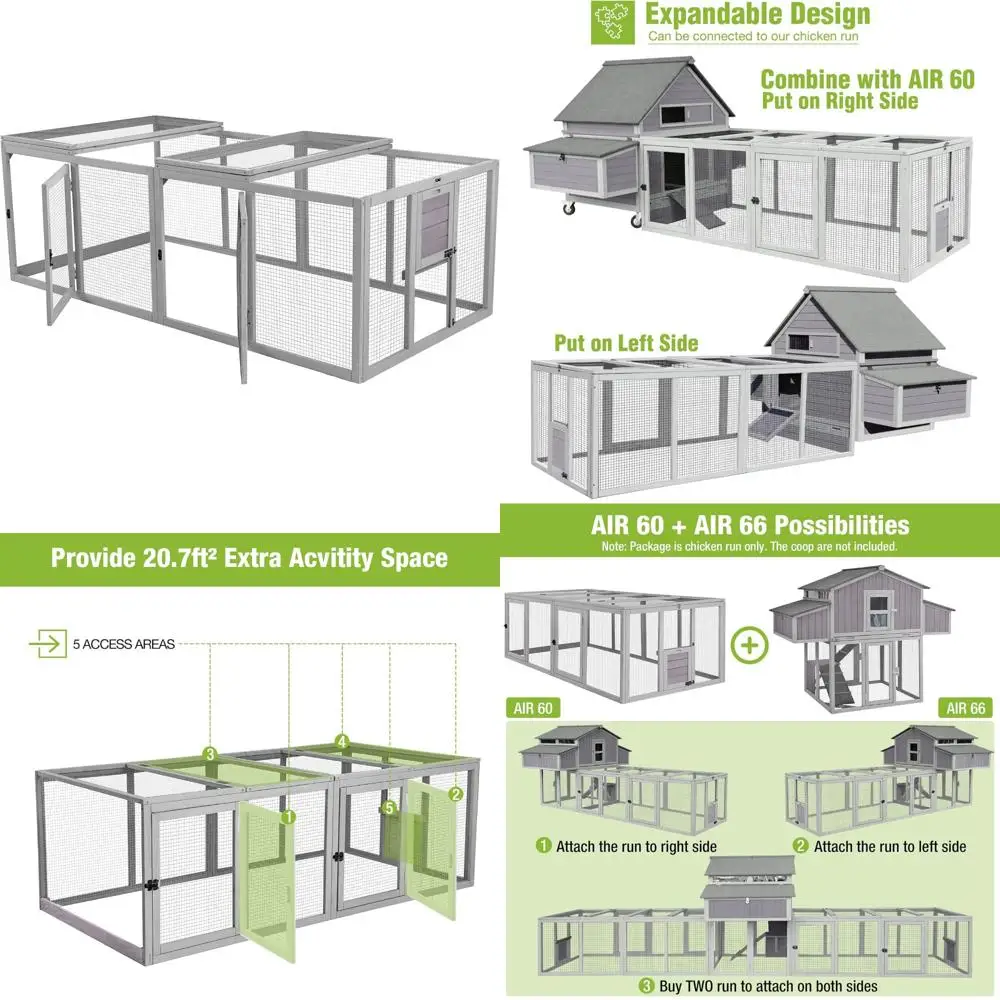 

Большой 79-дюймовый удлинитель для курицы на 3-5 птиц, уток, кроликов и курей — уличная деревянная клетка для птицы