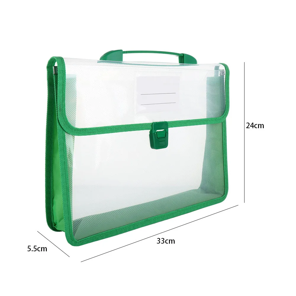 1 Pc PP File Wallet Document Bag File Storage Bag Accordion File Pouch Home Organization With Button Office Supplies