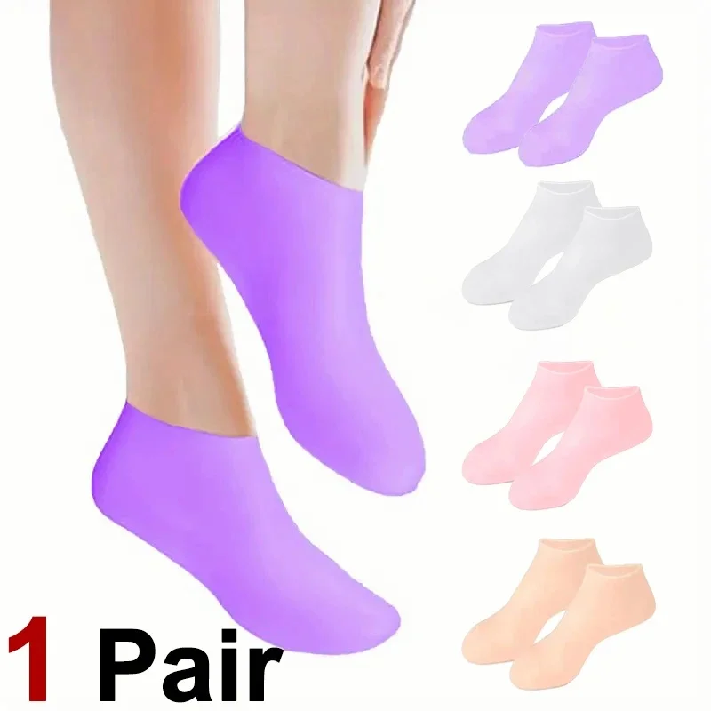 Multi Color Soft Comfortable Silicone Gel Socks For Women Cracked Feet Treatment Overnight Moisturizing Dry Skin Repair Heel Soc