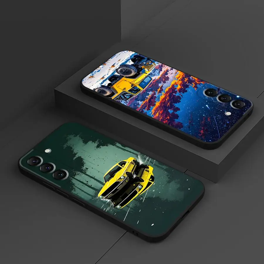 

Чехол с мультяшным внедорожником для Samsung Galaxy A26 A72 A32 A41 A25 A71 A22 A52 A51 A73 A35 A24 A55 A36 A23 A53 Черный Мягкий