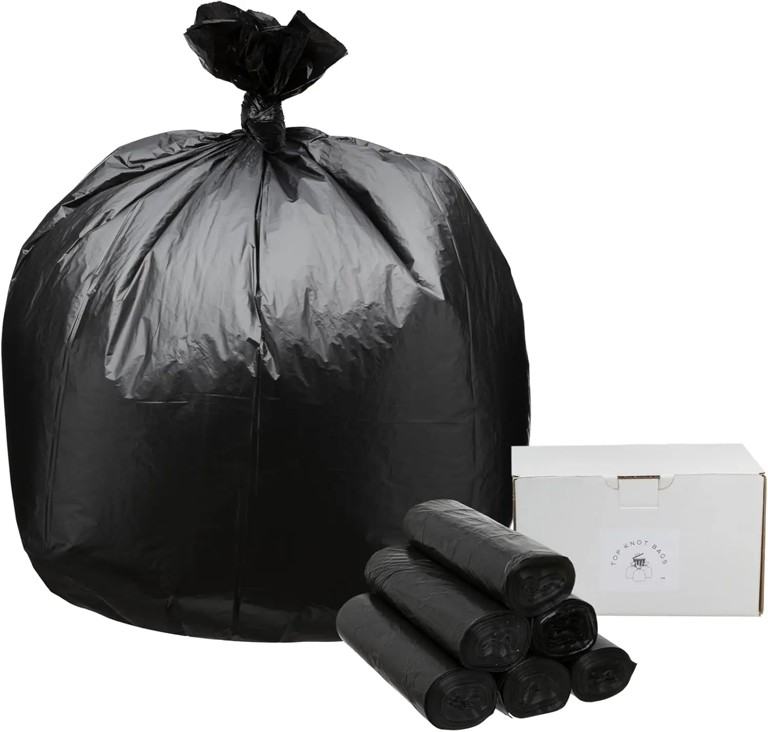 

45 Gallon Trash Bags 40X48" Black 150 Count Bulk Can Liners Made in USA