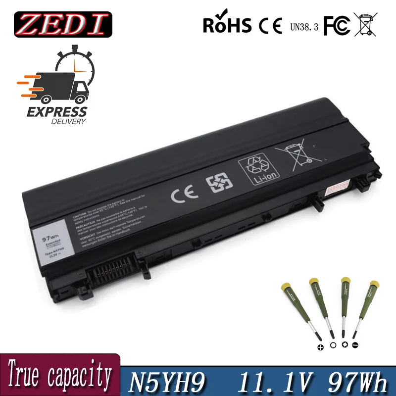 

Новый аккумулятор ZEDI N5YH9 для ноутбука DELL Latitude E5440 E5540 VJXMC VV0NF VVONF 0K8HC 7W6K0 CXF66 0K8HC 9CELL 11,1 V 97WH