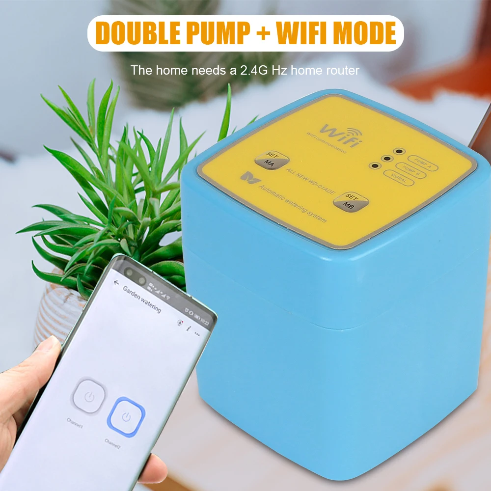 WIFI Mobile APP Control Double Pump Controller Garden Drip Irrigation Device Intelligent Timer System Automatic Watering Device