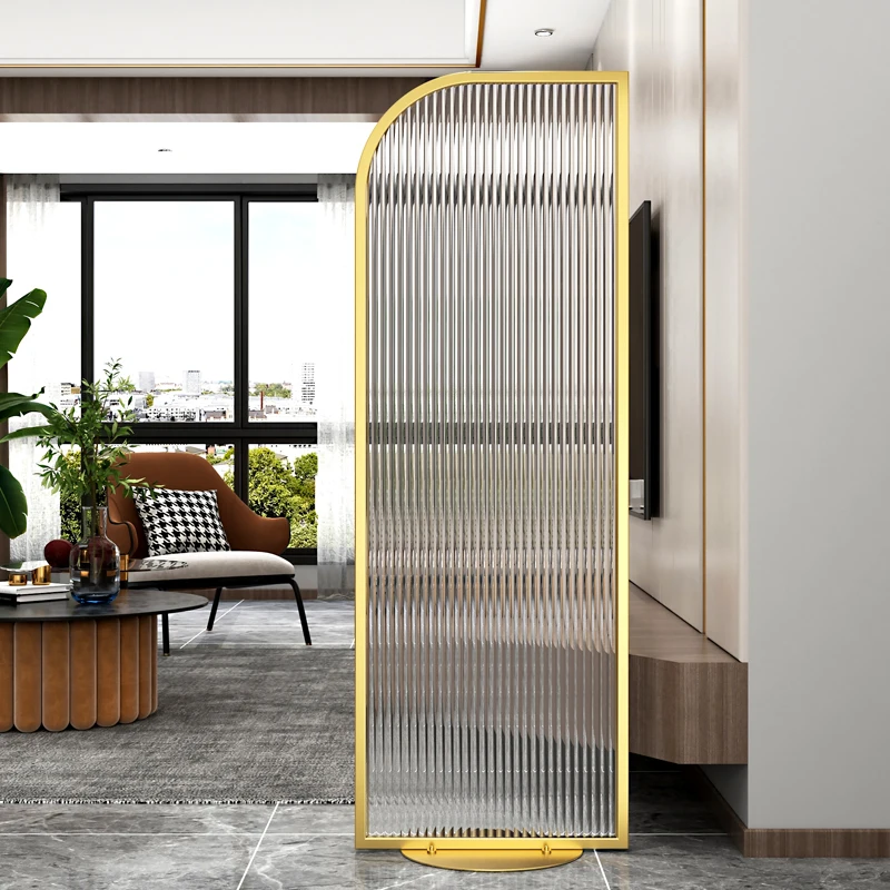 Modern Art Living Room Metal Glass Screen Iron Frame Home & Office Furniture Screens & Room Dividers