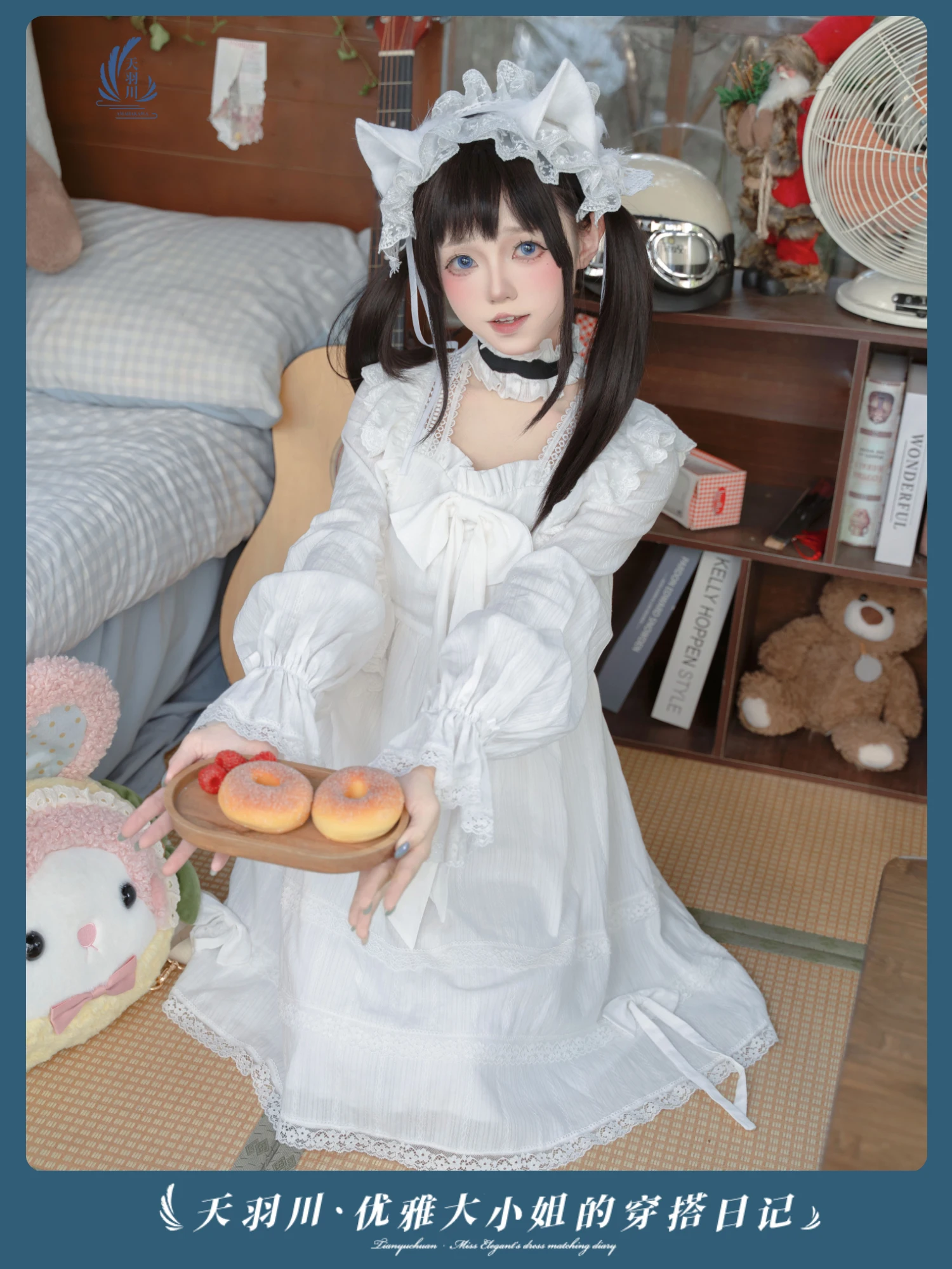 

Lolita Home Dress Women's White Lace Lace Bow Princess Style Suitable For Outerwear Home Clothes