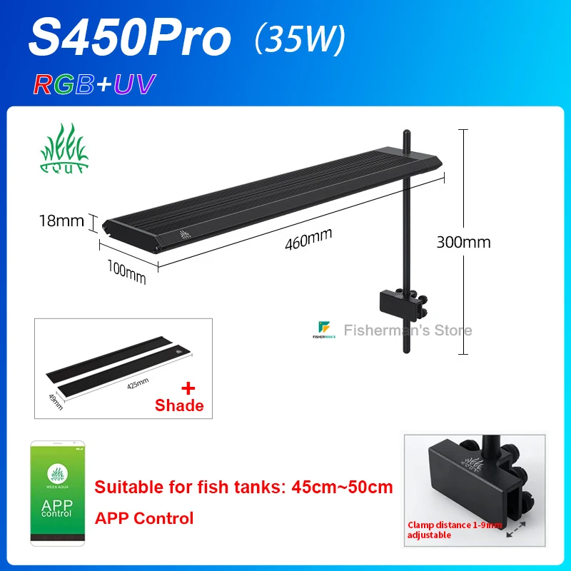 WEEK AQUA S series S300/400/450Pro ,Aquarium Light Water Grass And
