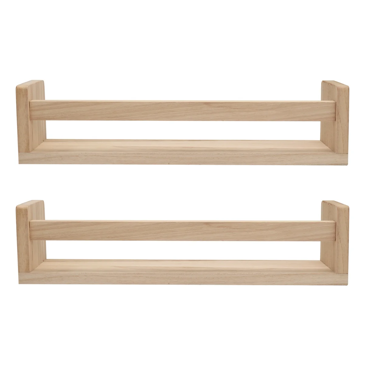 

ABQR 2Pcs Bookshelf,Natural Wood Floating Wall Bookshelf for Kids,Nursery Shelves for Wall,Bathroom Decor, Kitchen Spice Rack