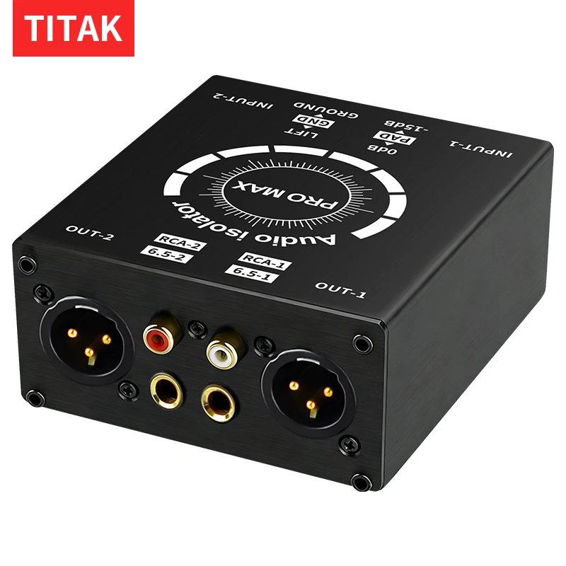 2 Channels XLR RCA TS TRS Ground Loop Isolator Passive Hum Eliminator Box Noise Filter for Audio Equipments Different Sources
