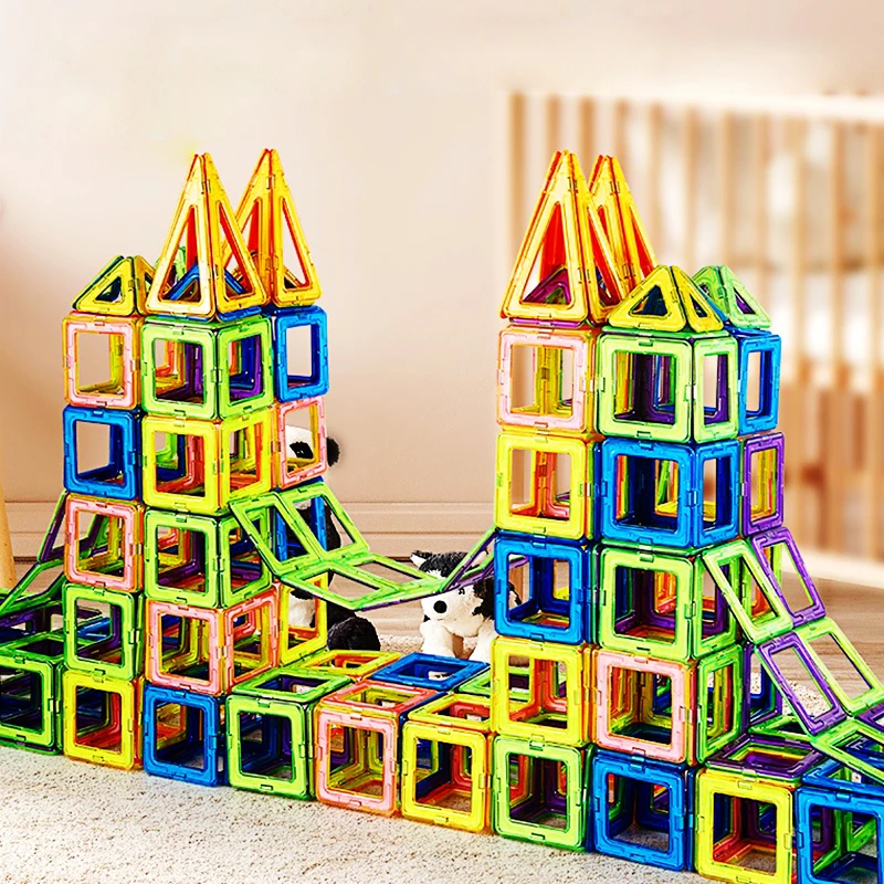 Bloques de construcción magnéticos para niños, juguetes magnéticos de gran tamaño y tamaño Mini, juego de construcción de diseñador, regalos para niños