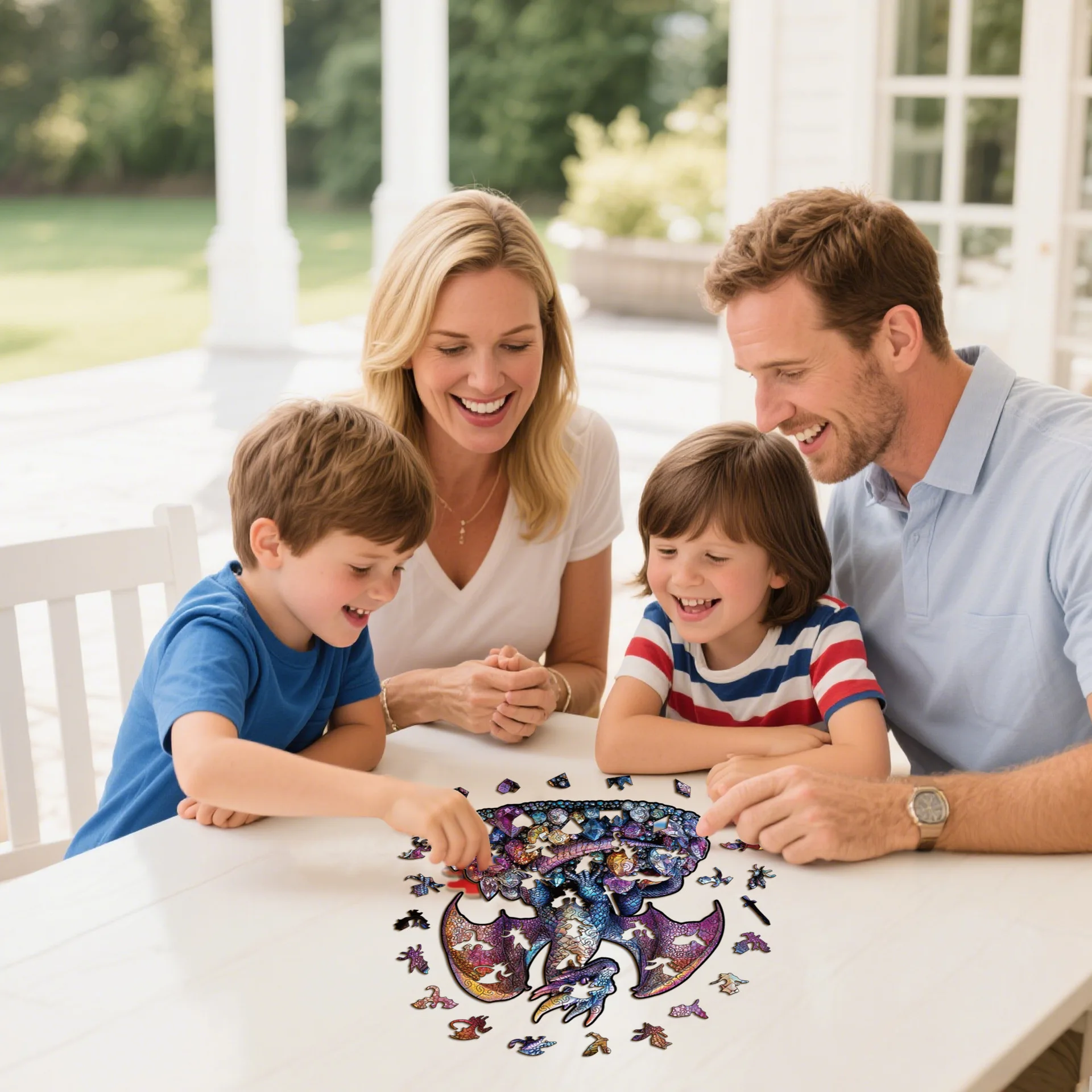 ตัวต่อจิ๊กซอว์รูปมังกร 142/209 ชิ้น ตัวต่อไม้มังกรรูปทรงแปลกตา เกมคลายเครียด ของขวัญวันเกิด ของเล่นเสริมพัฒนาการแสนสนุก