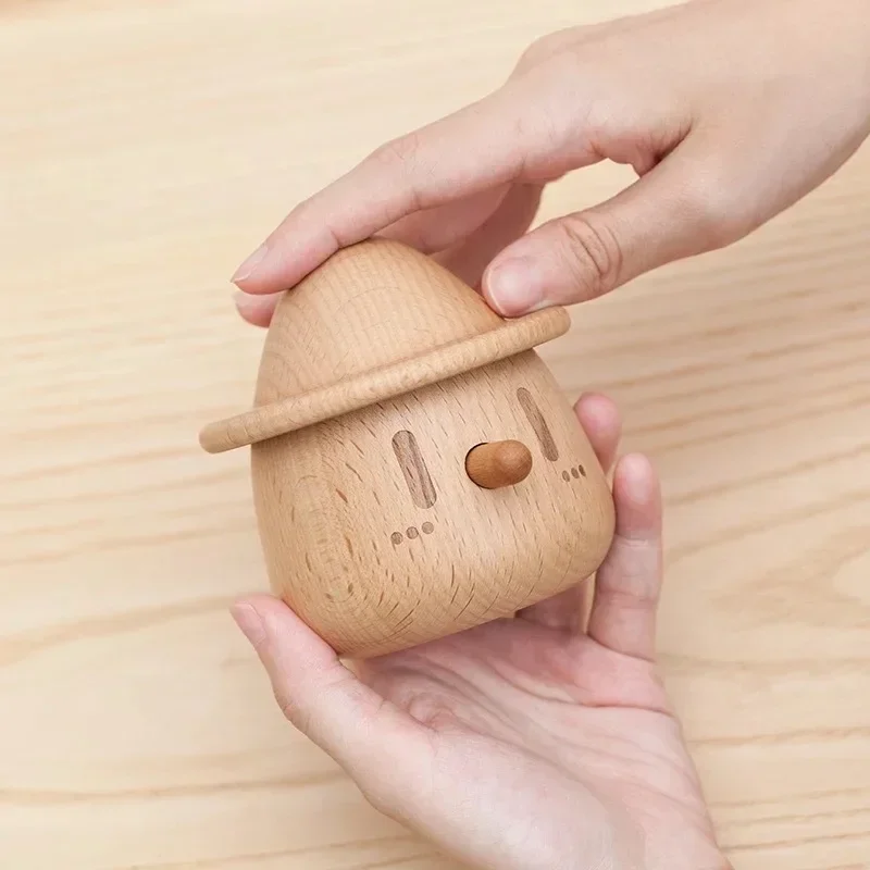 Air Humidifier New Chubby Wooden Figure Mini Desktop Office USB Wood Grain Decorative Doll Humidifier