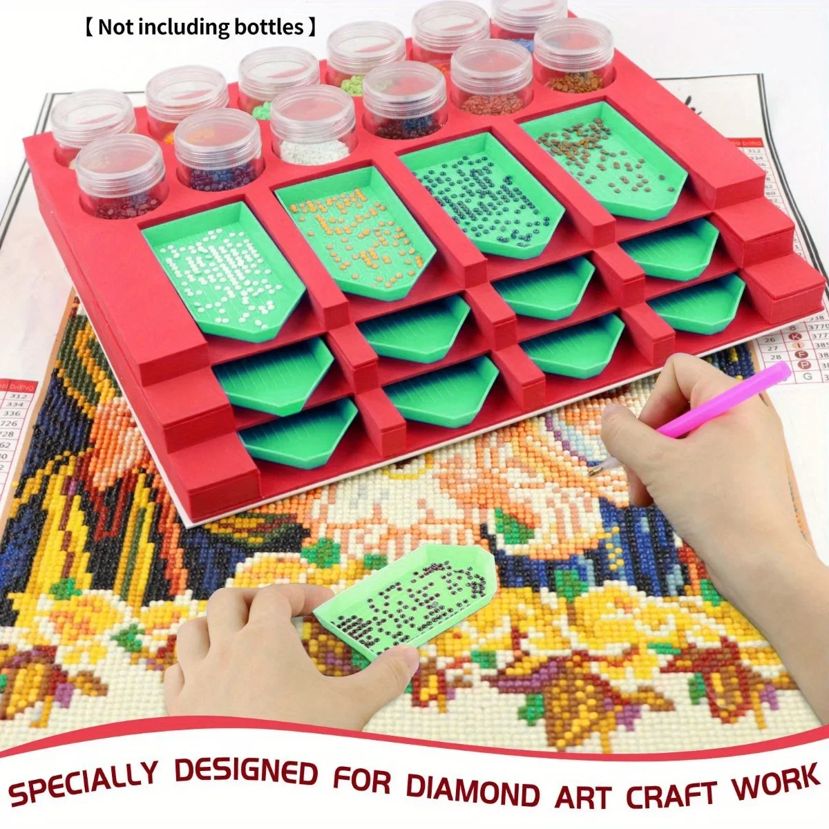 Diamond Painting 3 Tiers 12 Slots Tray Organizer EVA Foam Art Beads Sorting Storage Containers, Art Tools Rhinestones DIY Crafts