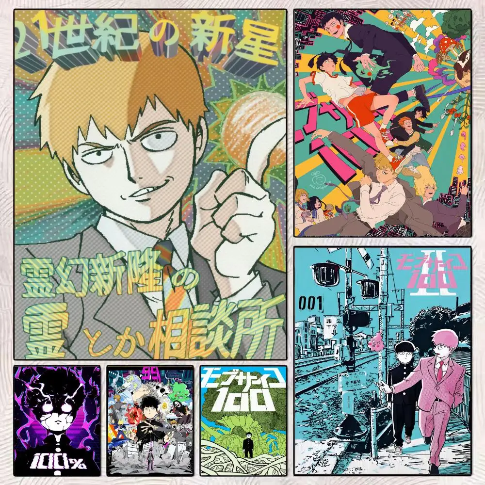 M-Mob P-Psycho 100 Anime Poster Perfect Sticker Self Adhesive Art Designed for Home Dining Office Spaces