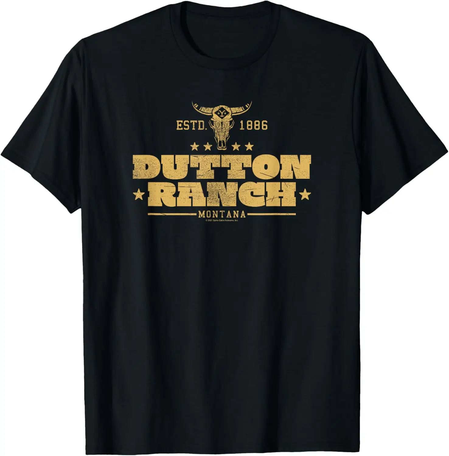 Yellowstone Dutton Ranch Montana Est. 1886 Center Gold Logo T-Shirt