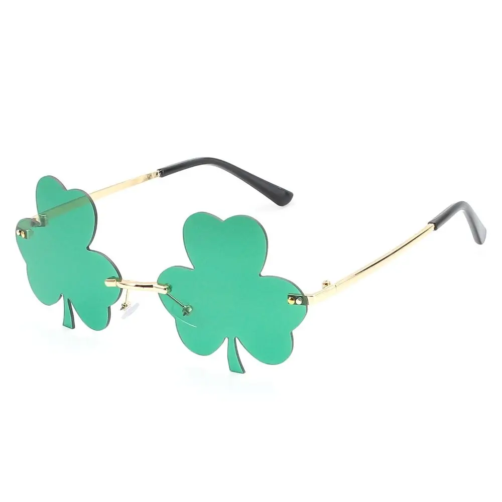 Fashion Irish Shamrock Sunglasses Trendy Rimless St. Patrick's Day St. Patrick's Day Decorations for Women & Men