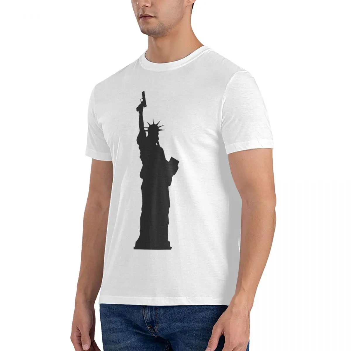 Leisure Liberty Cool T-Shirts Men Round Neck 100% Cotton T Shirts D-Democracy Short Sleeve Tees Classic Clothes