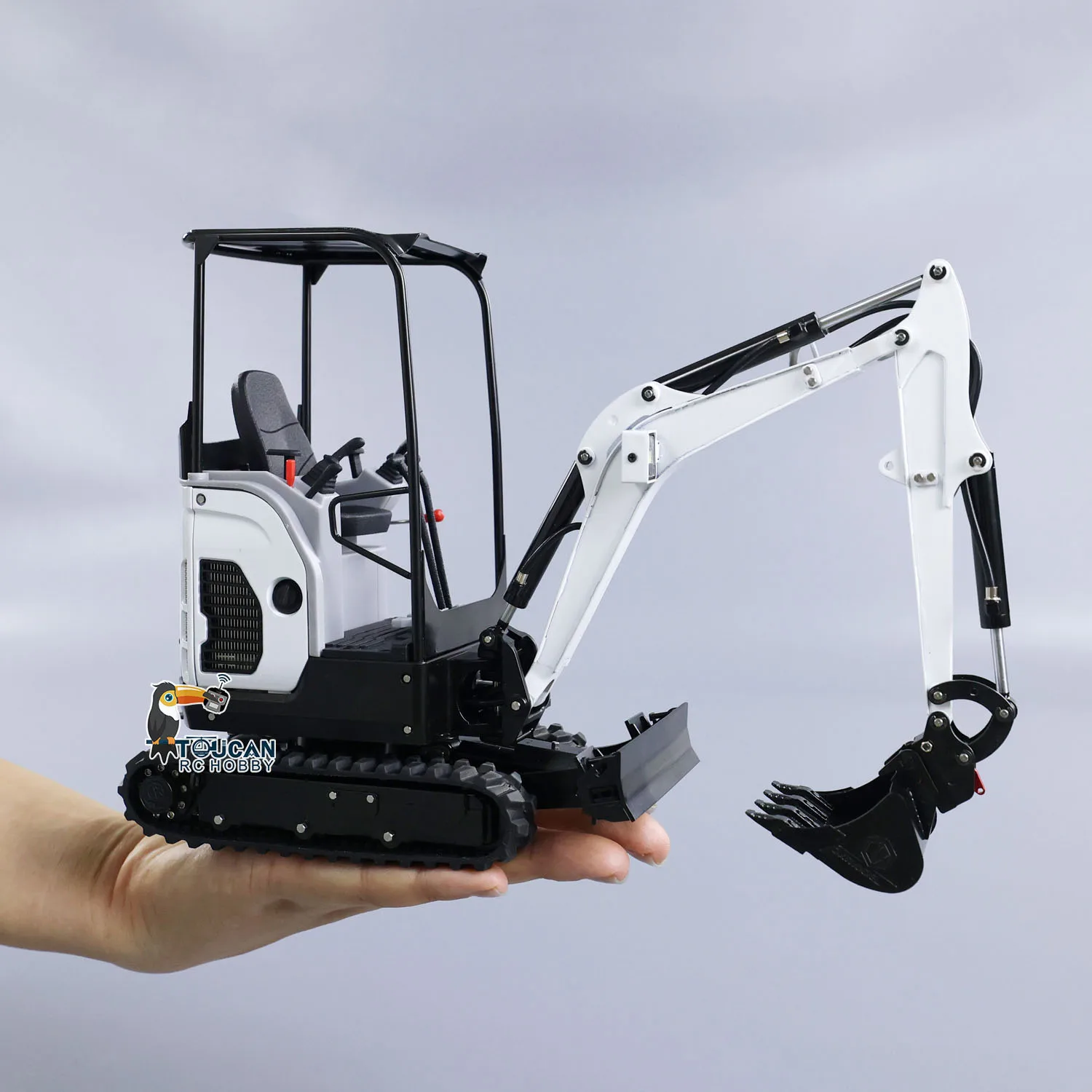 JX E20 RC Mini Digger Hydraulic Excavator RTR 1/14 Scale Remote Control Metal Electronic Excavator with Sound System Model Toys