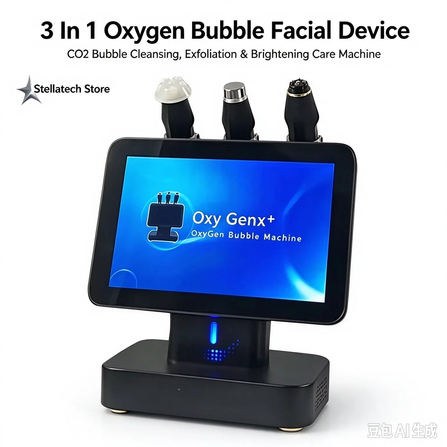 New Arrival 3 In 1  Pod  Care Facial Exfoliation  Brightening Lightening Co2 Bubble Cleansing Face Device