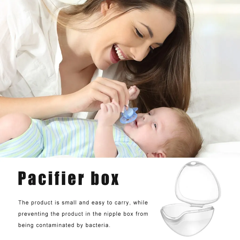 4pcs Baby Soother Holders Container Pacifier Box Wear-resistant Transparent Storage Cover Soothers Case Shield