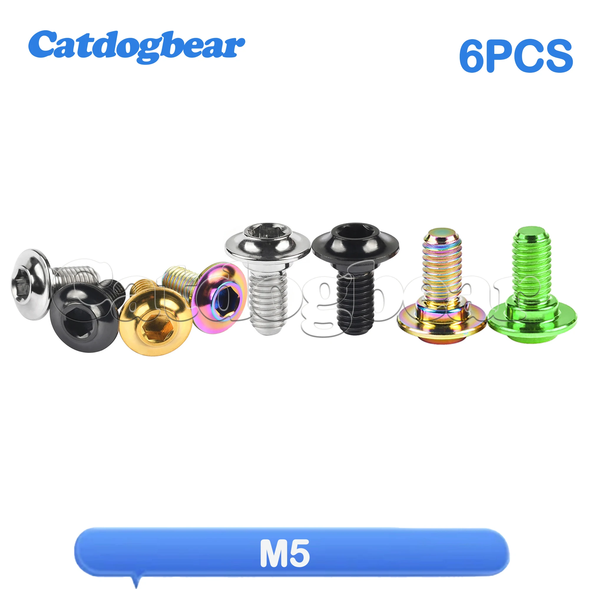 

Catdogbear 6PCS Titanium Bolt M5 Clamp Screw for Bicycle Brake Shoes Clamp Brake Pad Bikes Parts Fasteners