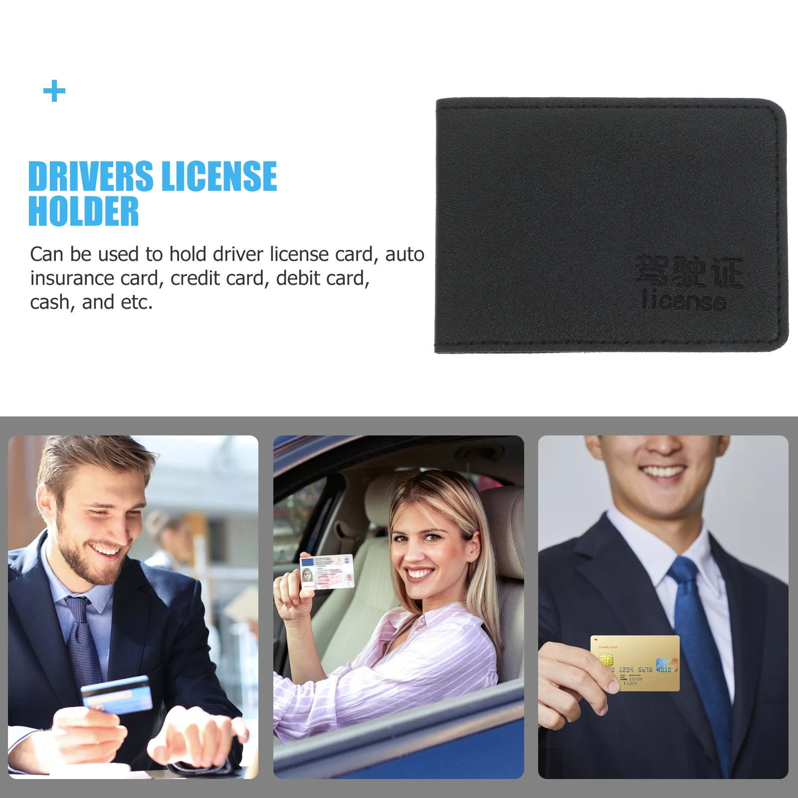 5 Pcs Card Wallet Driver's License Set Holder Paperwork Auto Insurance Document Registration and Driving