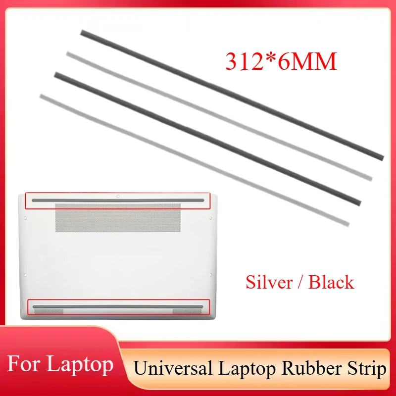 

Universal Laptop Rubber Strip for Lenovo/Asus/HP/Dell DIY Bottom Case Foot Pad Non-Slip Bumper Feet Strip Silver Black Rubber
