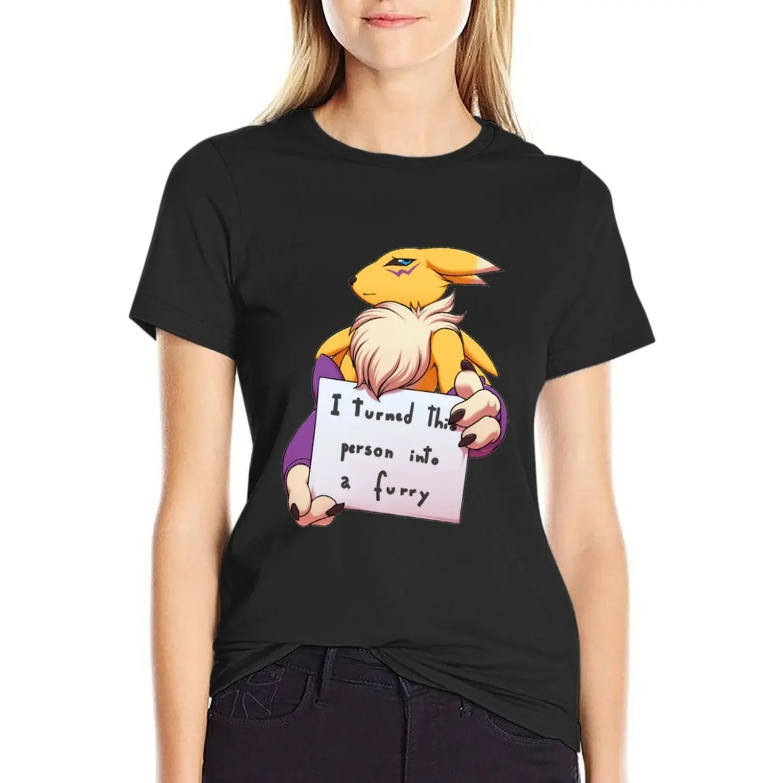 

I turned this person into a furry T-Shirt aesthetic clothes animal prinfor tees cute clothes Women's clothing
