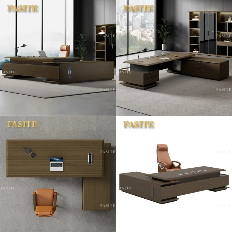 For Modern Simple Executive Desk Manager Office Table President Workstation with Chair Combination Business Furniture