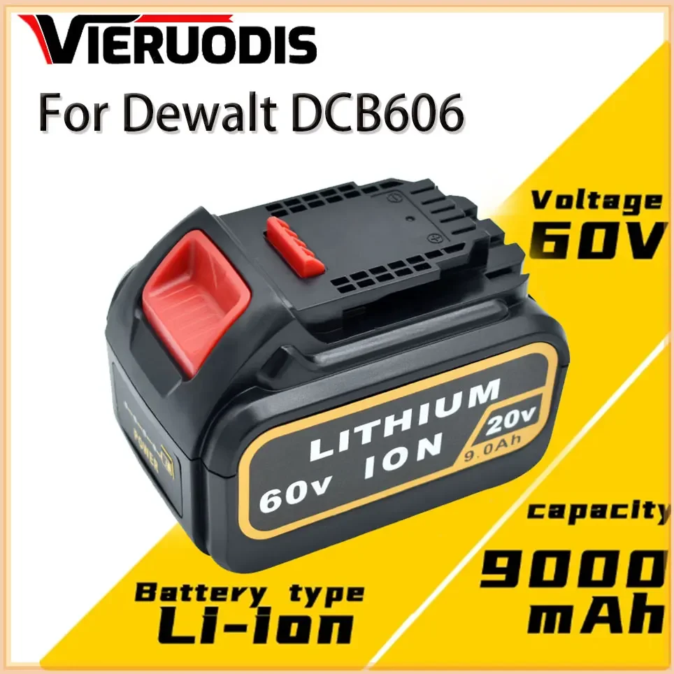 for Dewalt 9.0Ah 60V/20V MAX Replacement Battery DCB204 DCB609 DCB206 DCB209 DCB205 DCB606 Power Screwdriver Tools Batteries