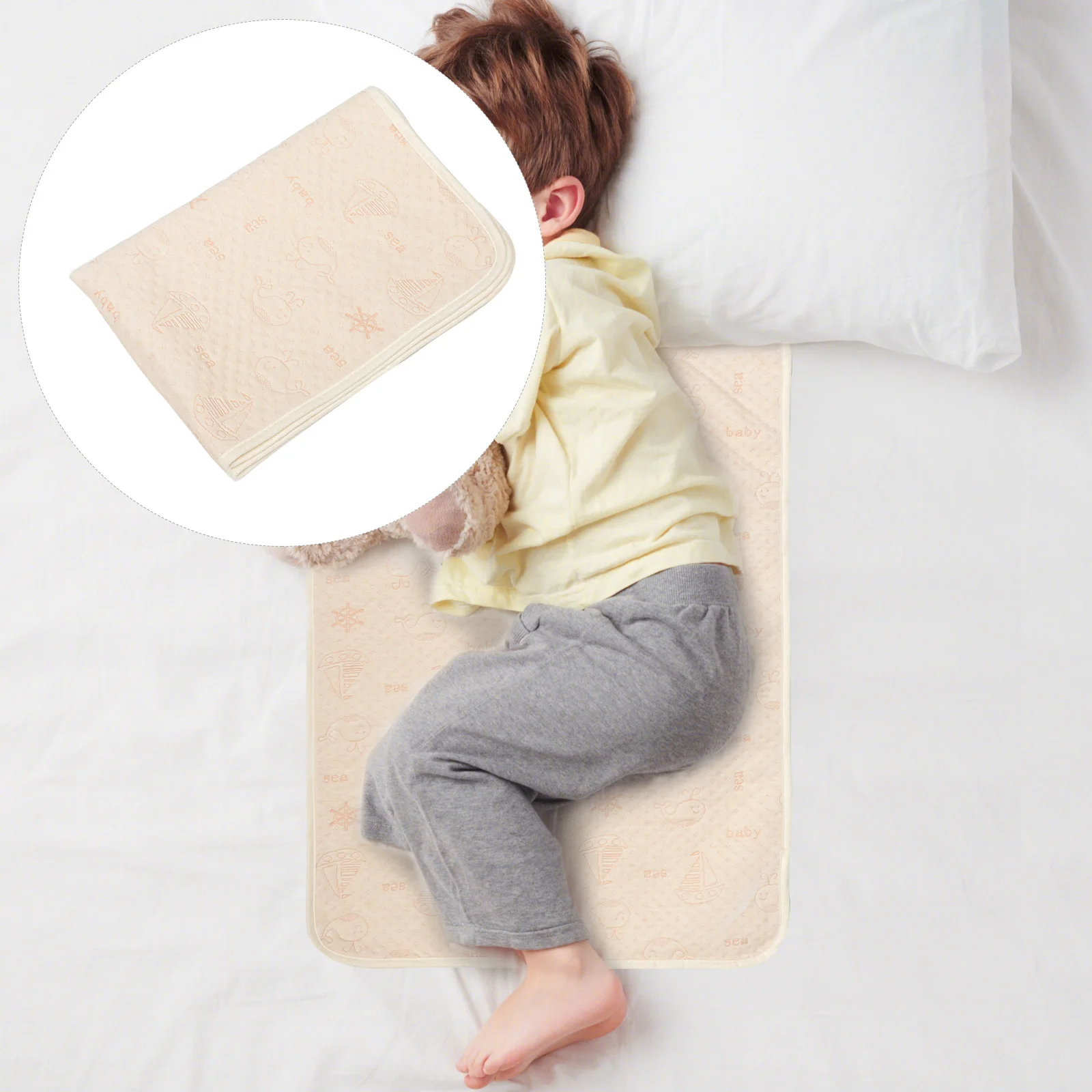 

Reusable Baby Urine Pad 50x70cm Washable Cotton Changing Pad for Toddler Large Size Portable Travel Diaper Leak Proof