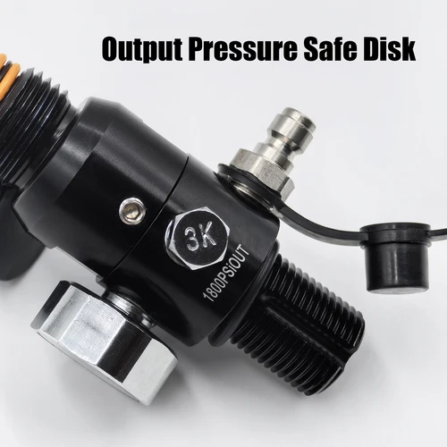 Imagen 2 del producto Válvula reguladora de tanque de aire de cilindro HPA 4500psi, rosca de diseño de doble junta tórica de montaña M18 * 1,5 o 5/8-18UNF, salida de 800psi a 3000psi