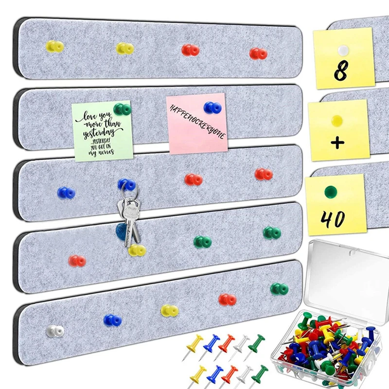 셀프 접착 펠트 메시지 코르크 보드 스트립, 벽 책상, 가정 교실 사무실, 이상적인 메모, 사진 일정, 5 개