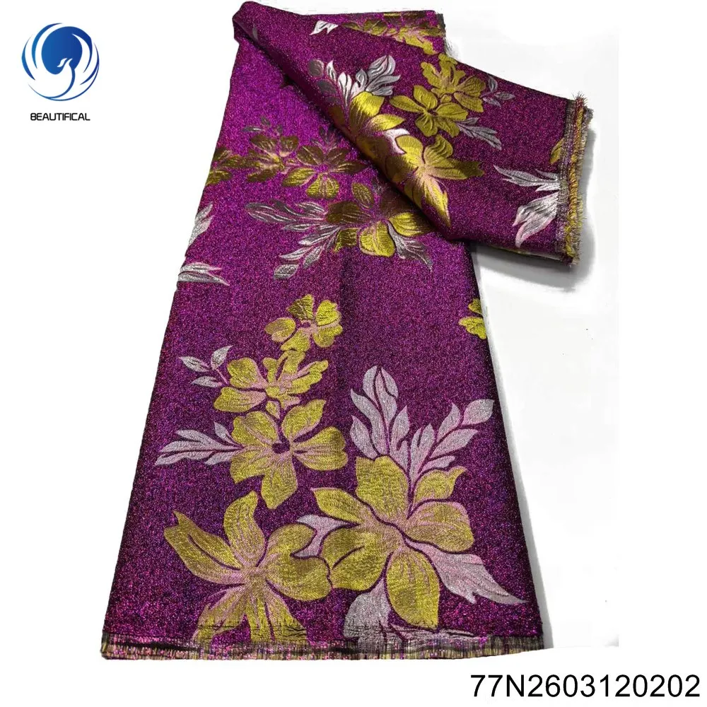 

2026 New Retro Large Flower Design, High-quality Nigerian African Jacquard, Comfortable Lace, French Wedding Fabric 77N26031202