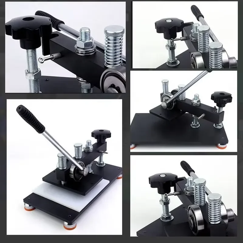 Manual die cutting machine, small press cutting machine, sampling machine for cardboard leather cutting (with back plate)