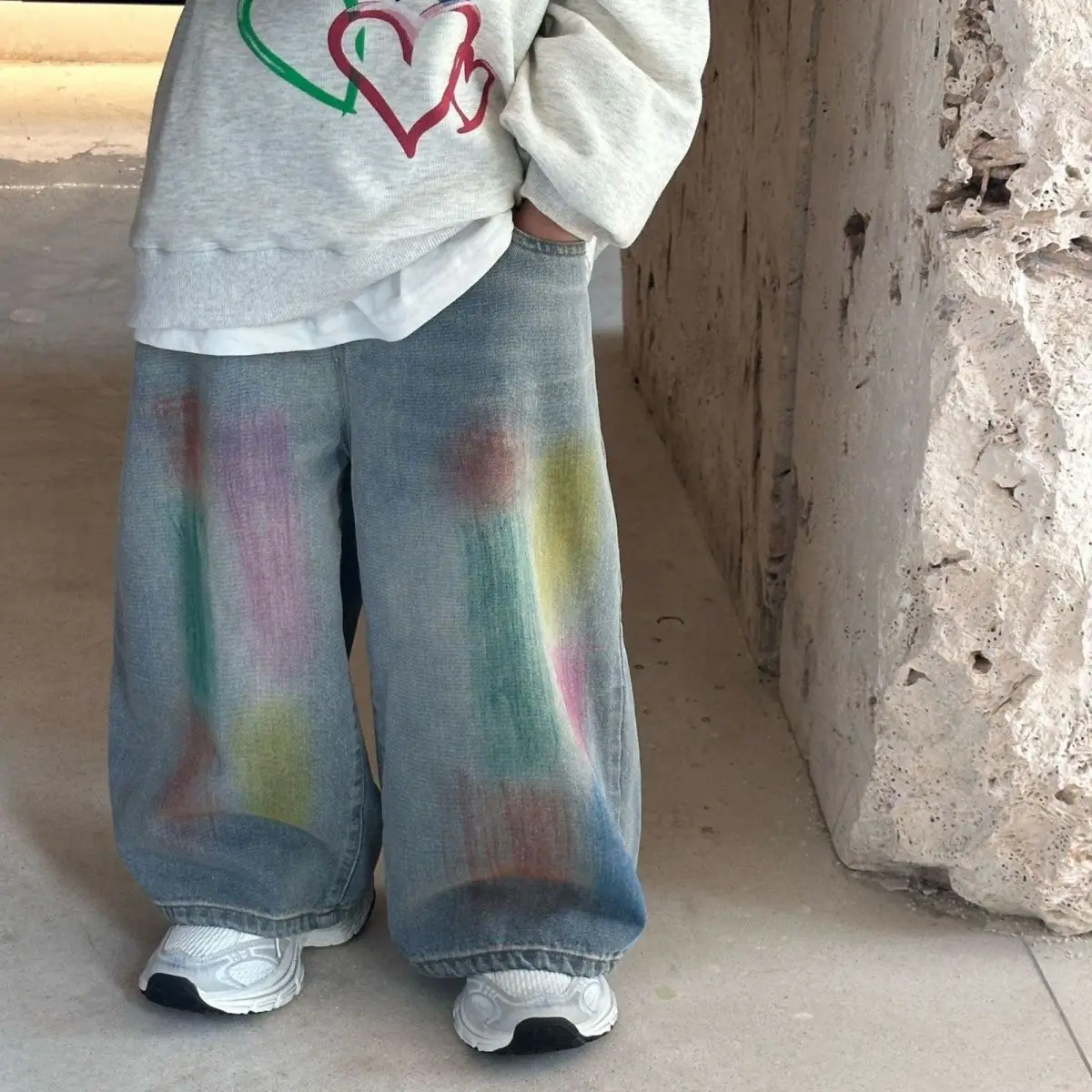 

Autumn Jeans New Boys' Blended Pants 2025 Kids Loose Fashion Trousers Children Handsome Trendy Cool Colorful Versatile Bottoms