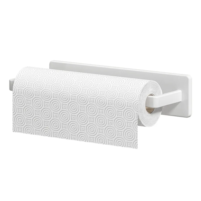 Kitchen Paper Towel Holder Wall Mount Nail-Free Kitchen Bathroom Toilet Lengthen Storage Rack Towel rack Self-Adhesive Roll Rack