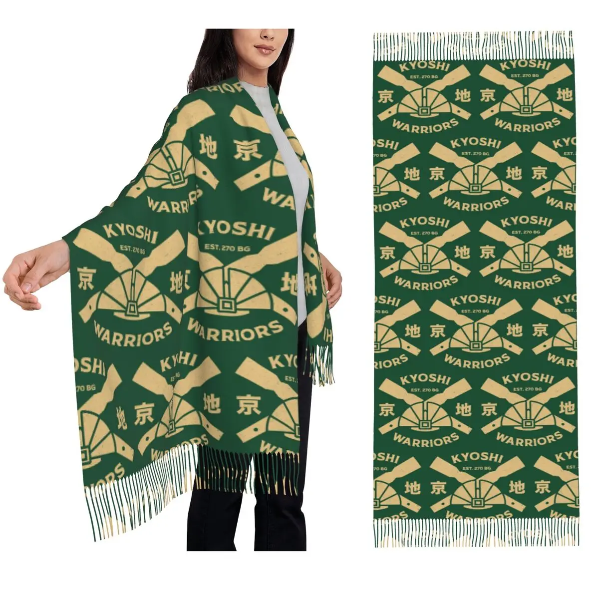 

Kyoshi Warriors 1, шарф, шарфы с кисточками, женские мягкие теплые шали и накидки, большая осенне-зимняя шаль