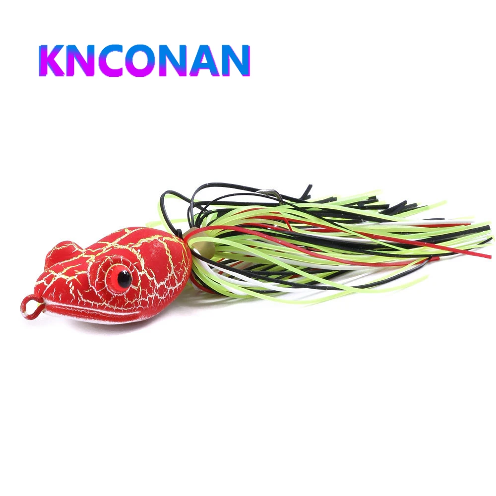 

KNCONAN 100mm 9.4g Frog Lure Soft Tube Bait Plastic Hard Fishing Lure with Rubber Skirt Wobbler for Bass Catfish