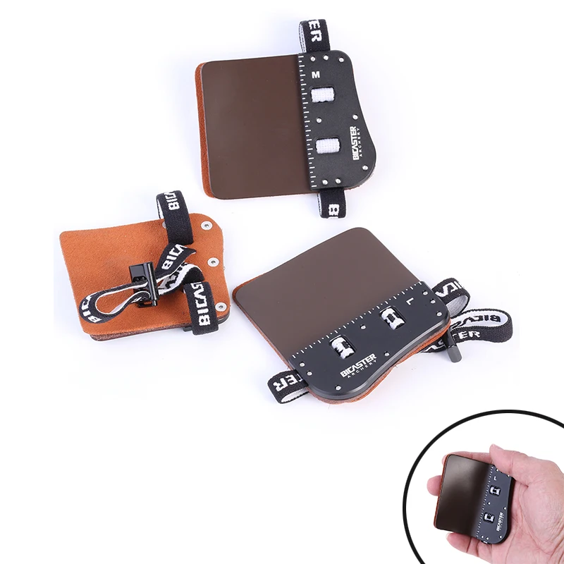 

1 шт. Защита для пальцев Bicaster SP3 для рекурсивного лука, накладка на палец для Barebow, для левшей/правшей, из воловьей кожи + алюминиевая пластина, размеры L/M/S