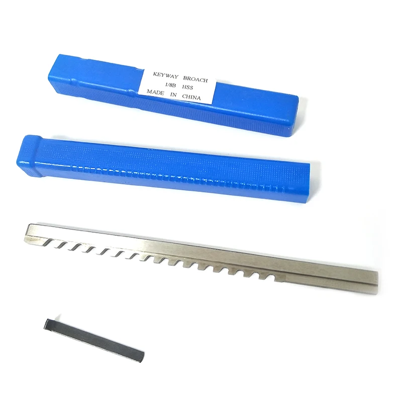 VENJOYIT 3/32 B 1/8B 5/32B 3/16 HSS Keyway Broach Push-Type Inch Size Broach Cutting Cutter Tool for CNC Machine