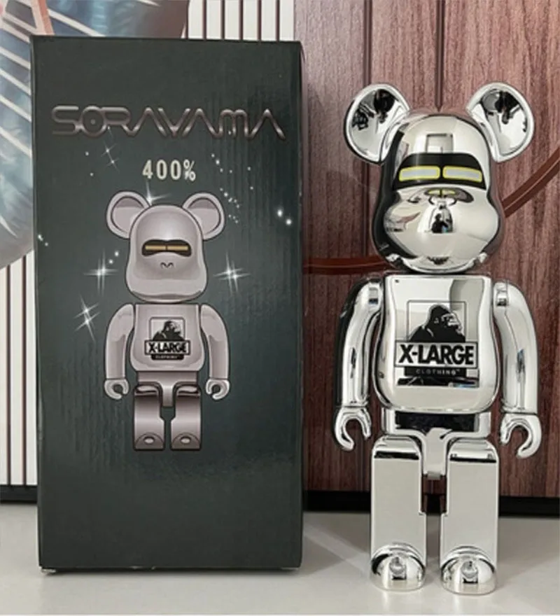 Bearbrick400% violent bear building blocks bear electroplating Qianqiu doll living room ornaments