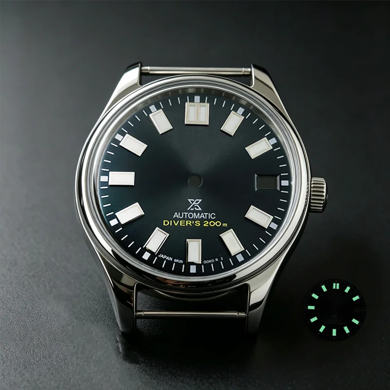 NH35 dial 28.5mm S dial green luminous single date window, suitable for NH35/NH36 movement, watch modification parts