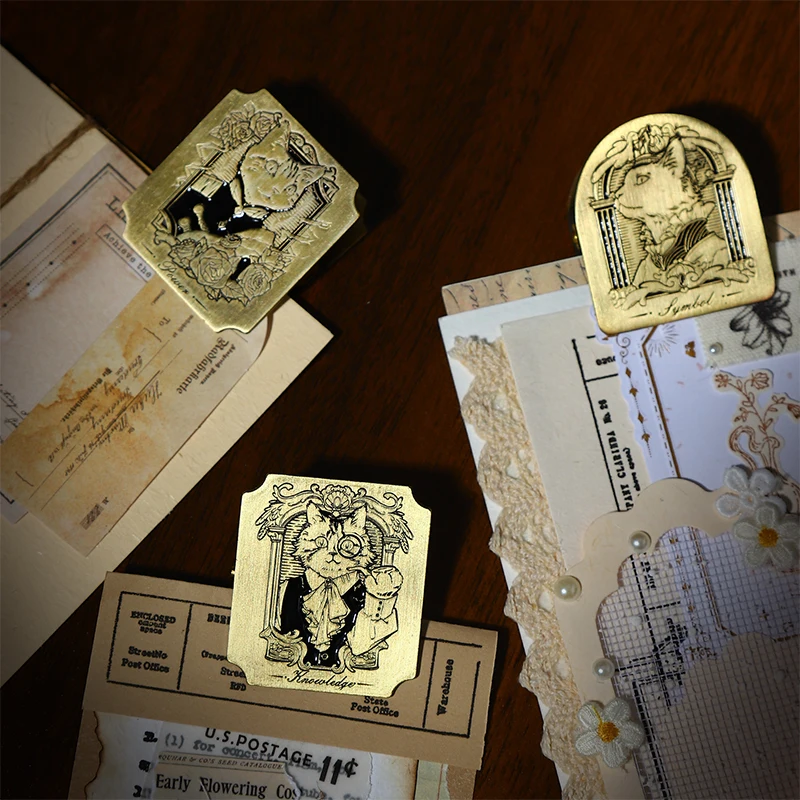 

Journal GO Noble Cat Brass Journal Clip For Art Drawing Paper Book Clip Travelers Notebook Accessories Planner Decoration School