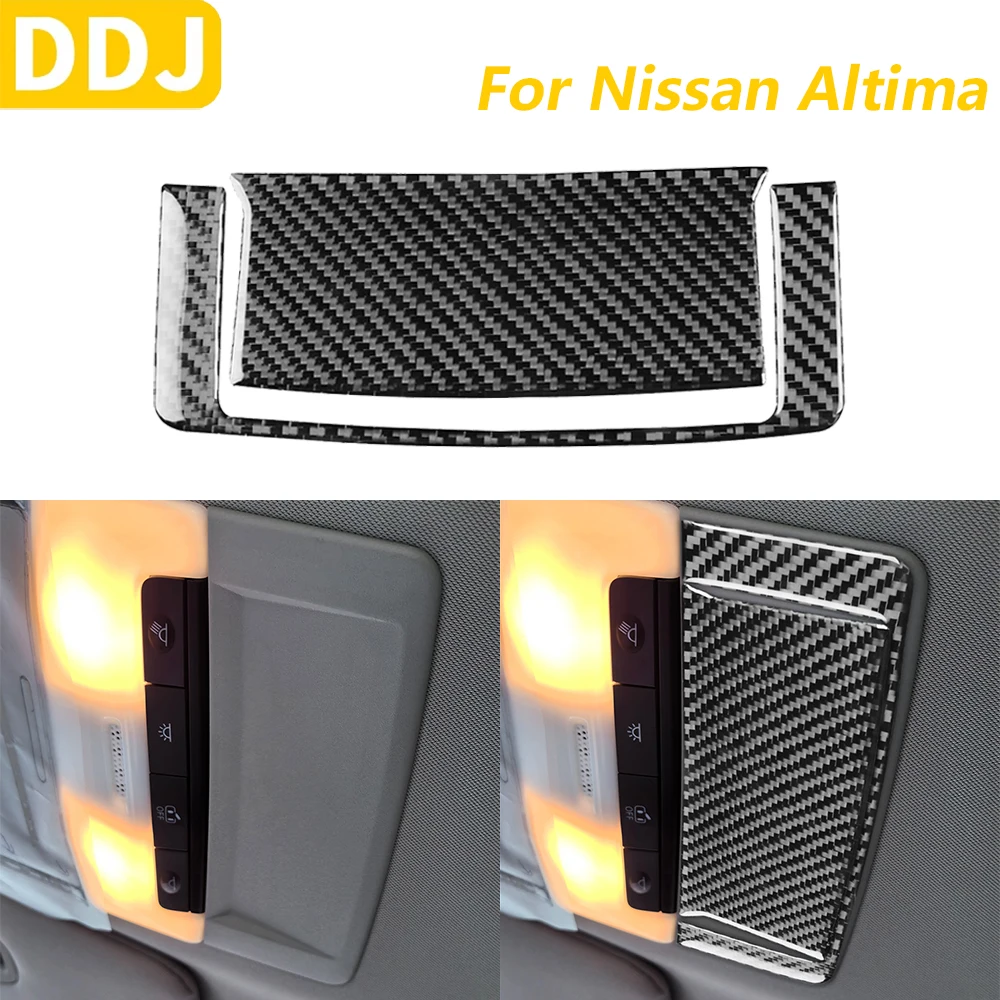 

For Nissan Altima 2019-2025 Carbon Fiber Front Roof Reading Light Lamp Trim Cover Car Accessories Interior Decoration Sticker