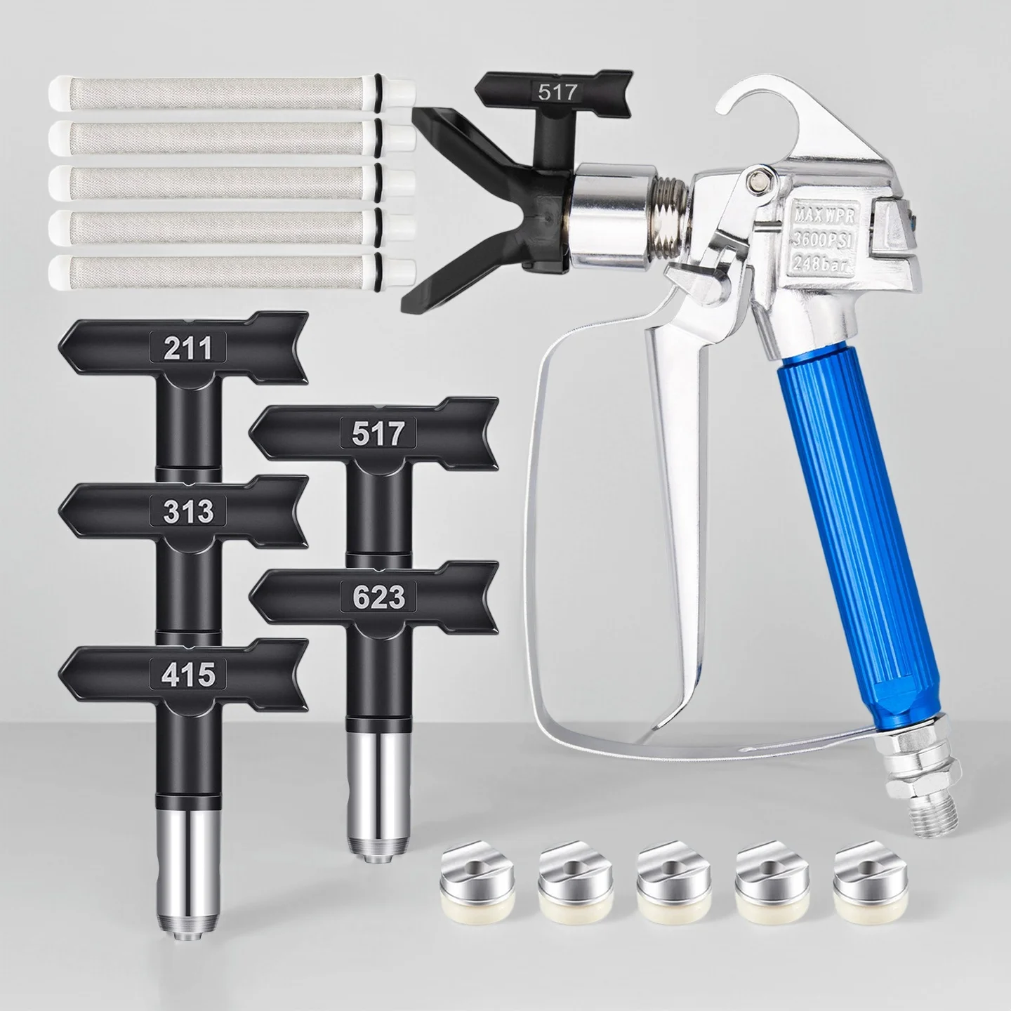 kit-pistola-a-spruzzo-airless-12-pezzi-con-5-ugelli-e-filtro-pistola-a-spruzzo-ad-alta-pressione-per-pareti-auto-mobili-strumenti-per-pittura