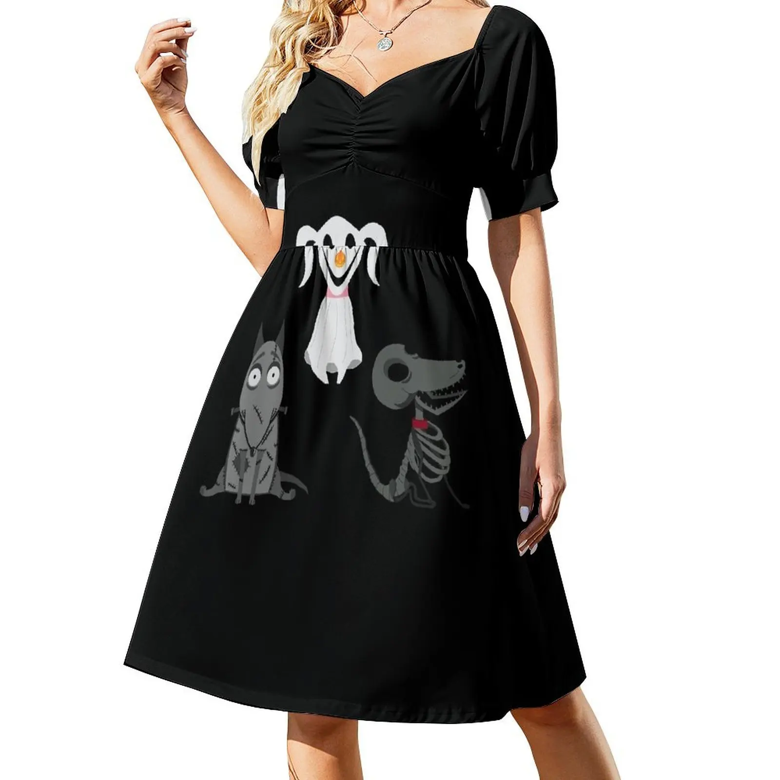 

burton dogs zero sparky and scraps Short-Sleeved Dress dresses for womens cocktail dresses
