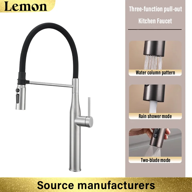 

Kitchen magnetic hot and cold pull faucet, vegetable and dish washing sink splash-proof faucet