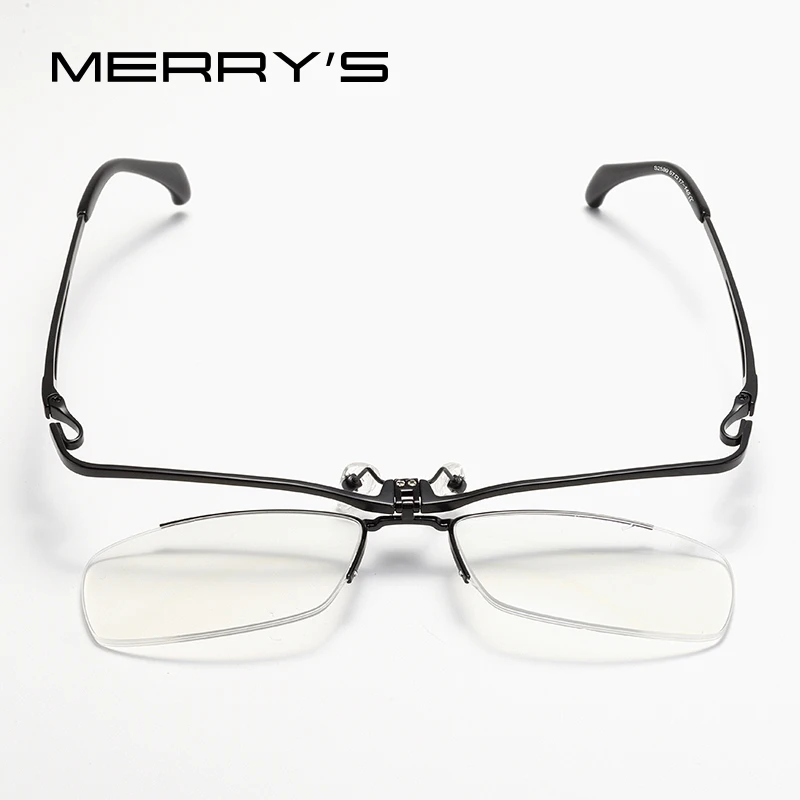 MERRYS DESIGN-gafas cuadradas con montura de titanio puro para hombre, lentes graduadas semimal sin montura, medio óptico, 180 °, S2589