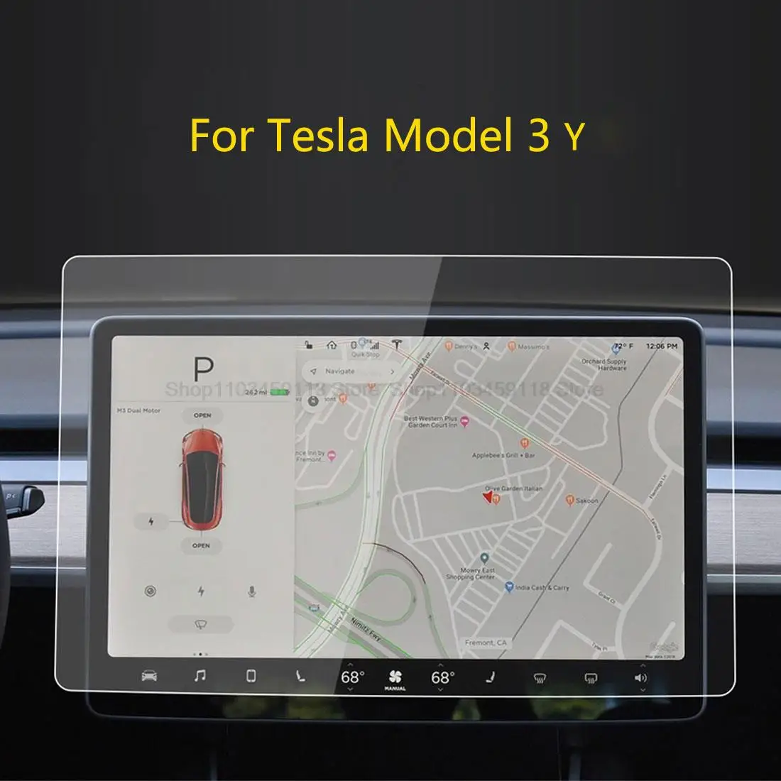 

Защитная пленка для экрана из закаленного стекла для Tesla Model Y 2019-2024, 15 дюймов, Автомобильный Центр GPS-навигации, сенсорный экран с защитой от царапин